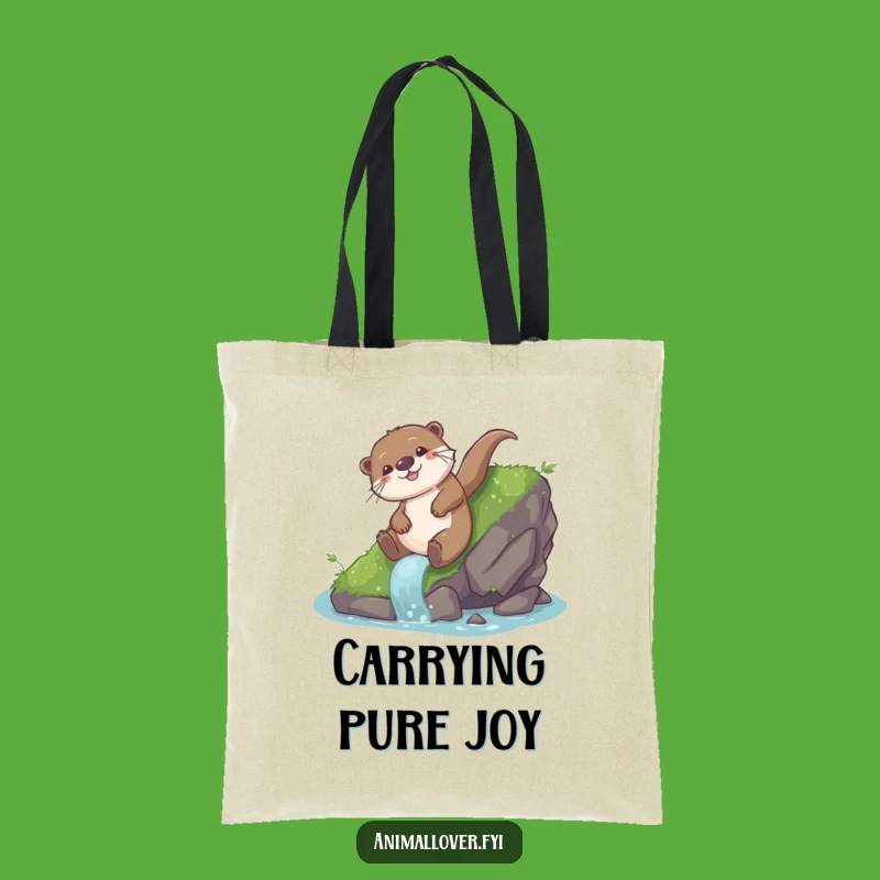 Funny Otter Slide Tote Bag: Playful Glee - Practical Fun Gift