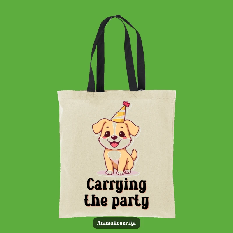 Funny Happy Dog Party Tote Bag, Carry Your Celebrations with Hilarious Flair