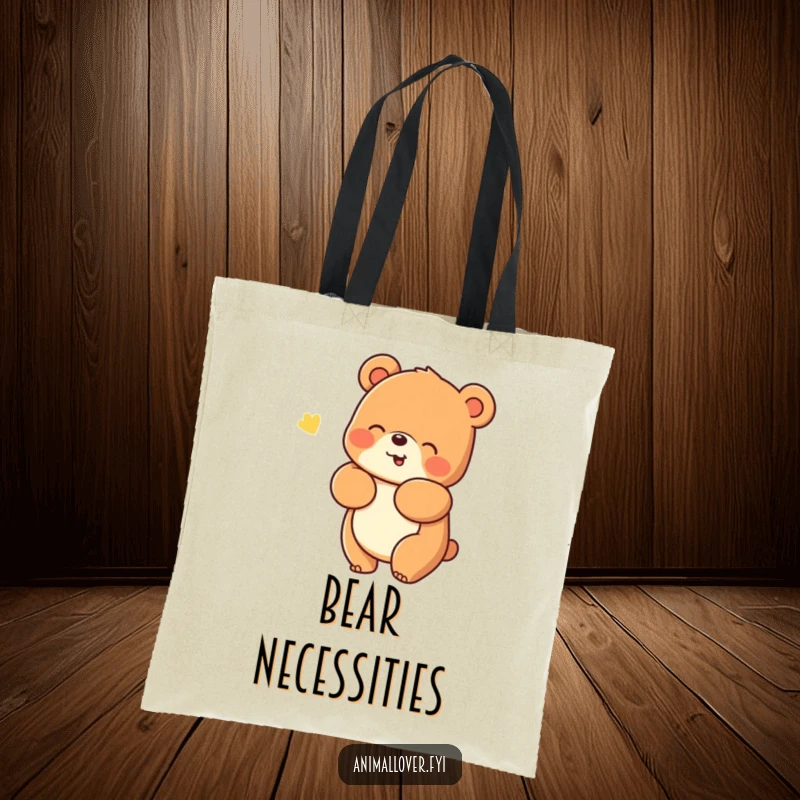 Funny Tote Bag: A cheerful bear giving a warm, friendly hug, ideal for carrying your essentials.