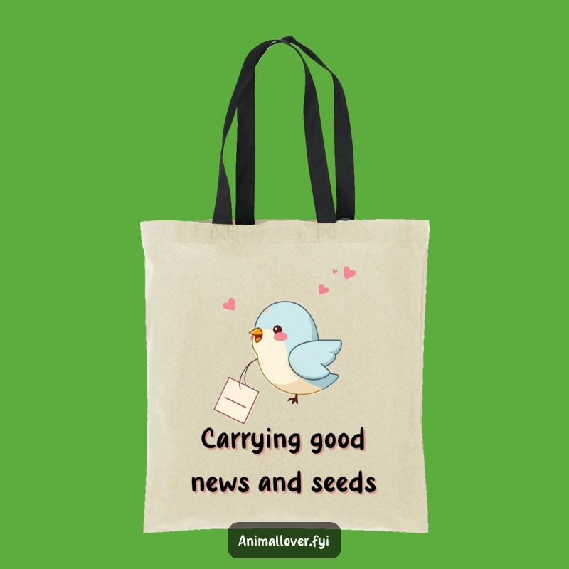Funny Bird Note Tote Bag: Sky Dropped Message, Stylish & Amusing Carryall