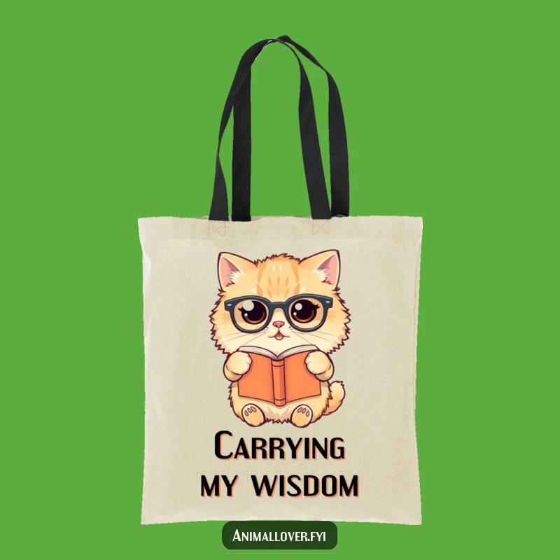 Funny Cat Reading Tote Bag: Carry Your Books with Feline Flair