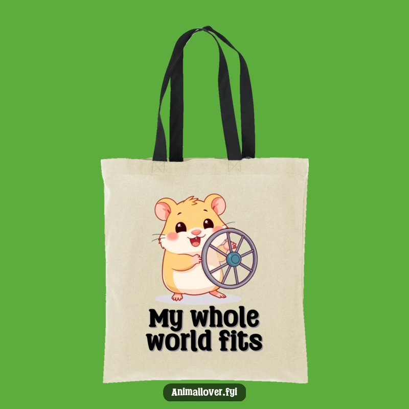 Funny Hamster Running Wheel Tote Bag: Cute & Practical Pet Lover Accessory