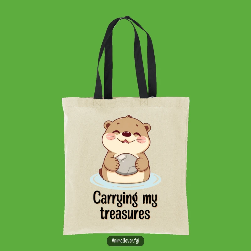 Funny Otter Stone Tote Bag: Stylish River Dweller Accessory for Otter Lovers Gift