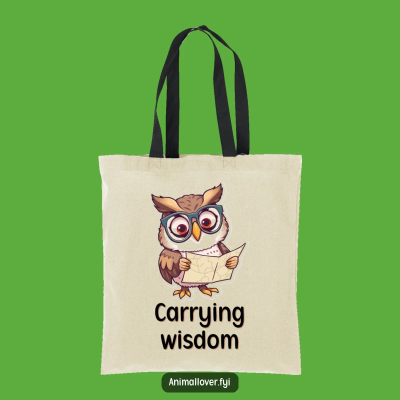 Funny Owl Spectacles Tote Bag: Curious Scholar Carry-all, Wise & Funny
