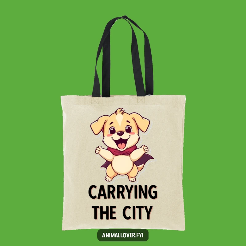 Funny Puppy Superhero Tote Bag - Carry Your Heroic Loot!