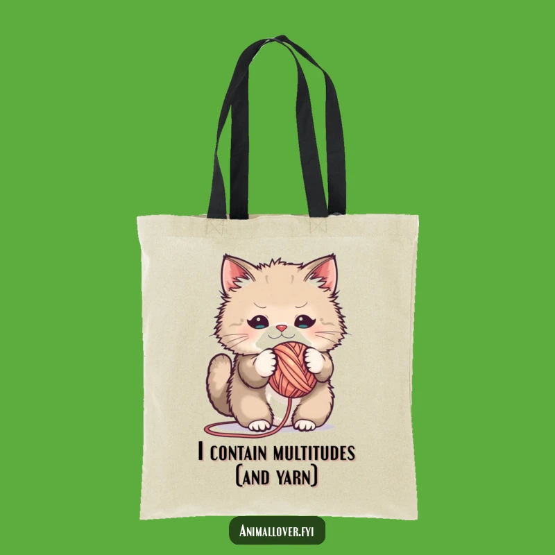 Funny Fluffy Cat Yarn Tote Bag: Your Hilarious and Practical Accessory for Everyday Errands