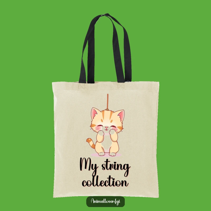Charming Funny Kitten String Tote Bag: Carry Your Essentials with Feline Fun!